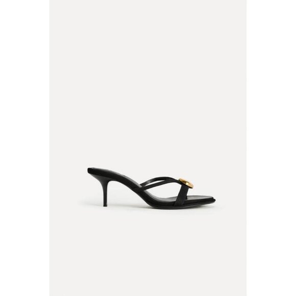 ZARA LEATHER SANDALS WITH METAL DETAIL 50TH ANNIVERSARY - Picture 3 of 5